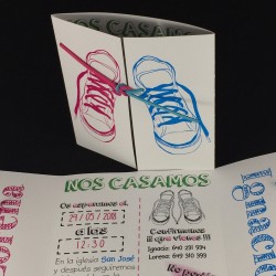 Invitación boda zapatillas...