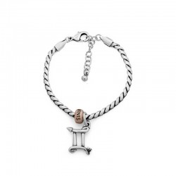 Pulsera plata y oro rosa...
