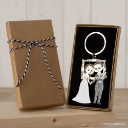 Caja llavero novios marco...