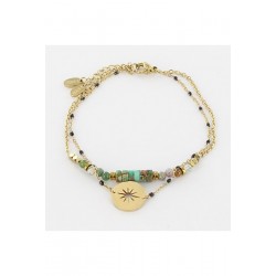 PULSERA ACERO  VERDE TD-27