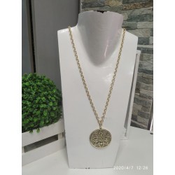 COLLAR LARGO DORADO BEIG 707